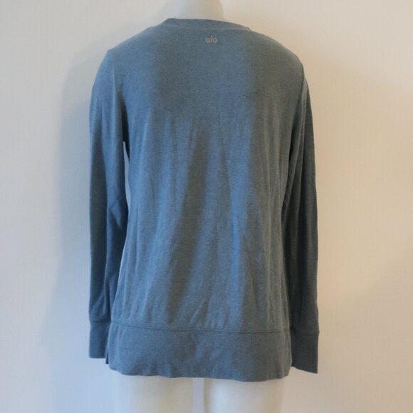 Womens Alo Yoga Blue High Low Pullover Sweatshirt Top S - Picture 5 of 13
